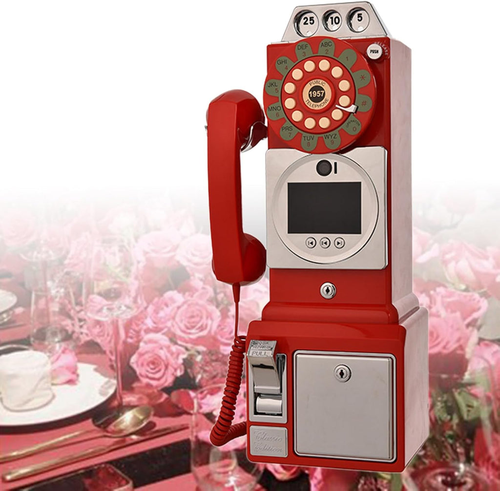 Video & Audio Guest Book Wedding Phone Guestbook Creative Easy to Use & Fun Engagements Anniversaries Baby Showers Graduation,Red