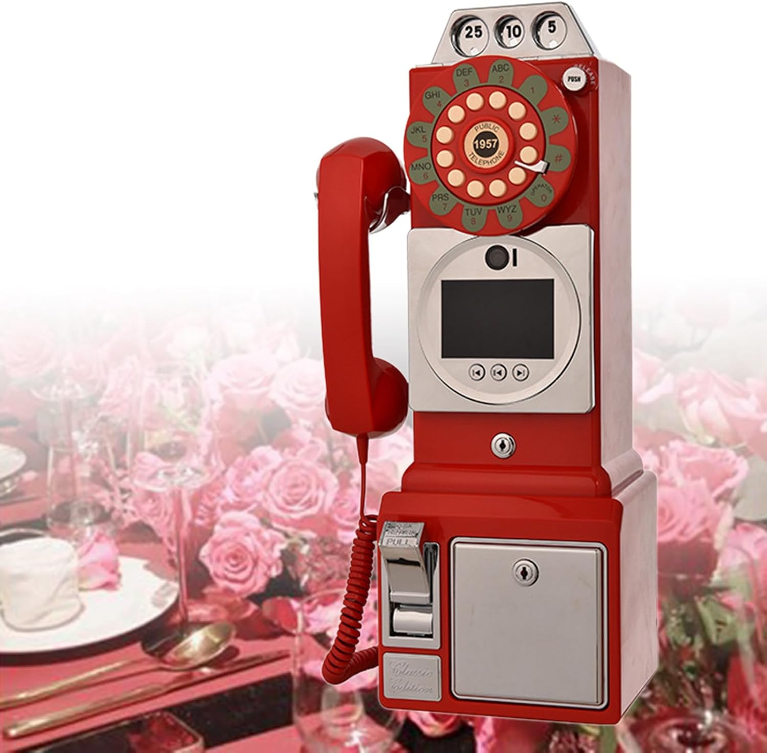 Video & Audio Guest Book Wedding Phone Guestbook Creative Easy to Use & Fun Engagements Anniversaries Baby Showers Graduation,Red