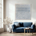 Framed Canvas Wall Art, Blue Abstract Oil Painting, Textured Wall Art, Ready to Hang, Modern Home Decor for Living Room Bedroom,40x40 Inch
