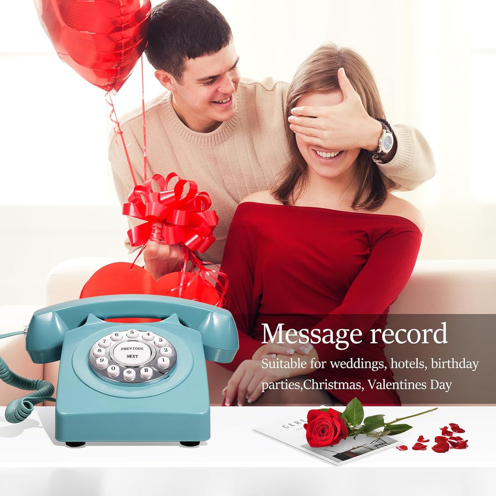 Audio Guest Book Wedding Phone - Retro Audio Message Record Wedding Phone Customized with Voicemail Best Wishes Suitable for Bridal Shower Birthday Party Baby Shower Anniversary Engagement