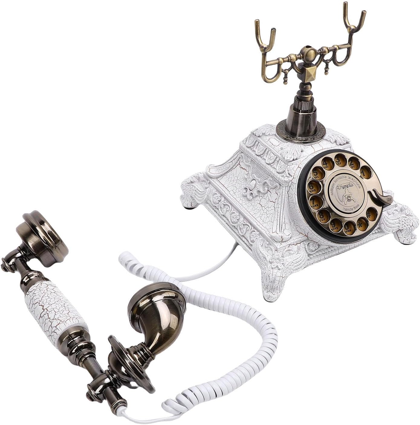Vintage Retro Audio Guest Book Phone with 32g Capacity for Wedding Party, Personalized Recording for Guests, Retro Audio Telephone for Wedding Party Guests (White)
