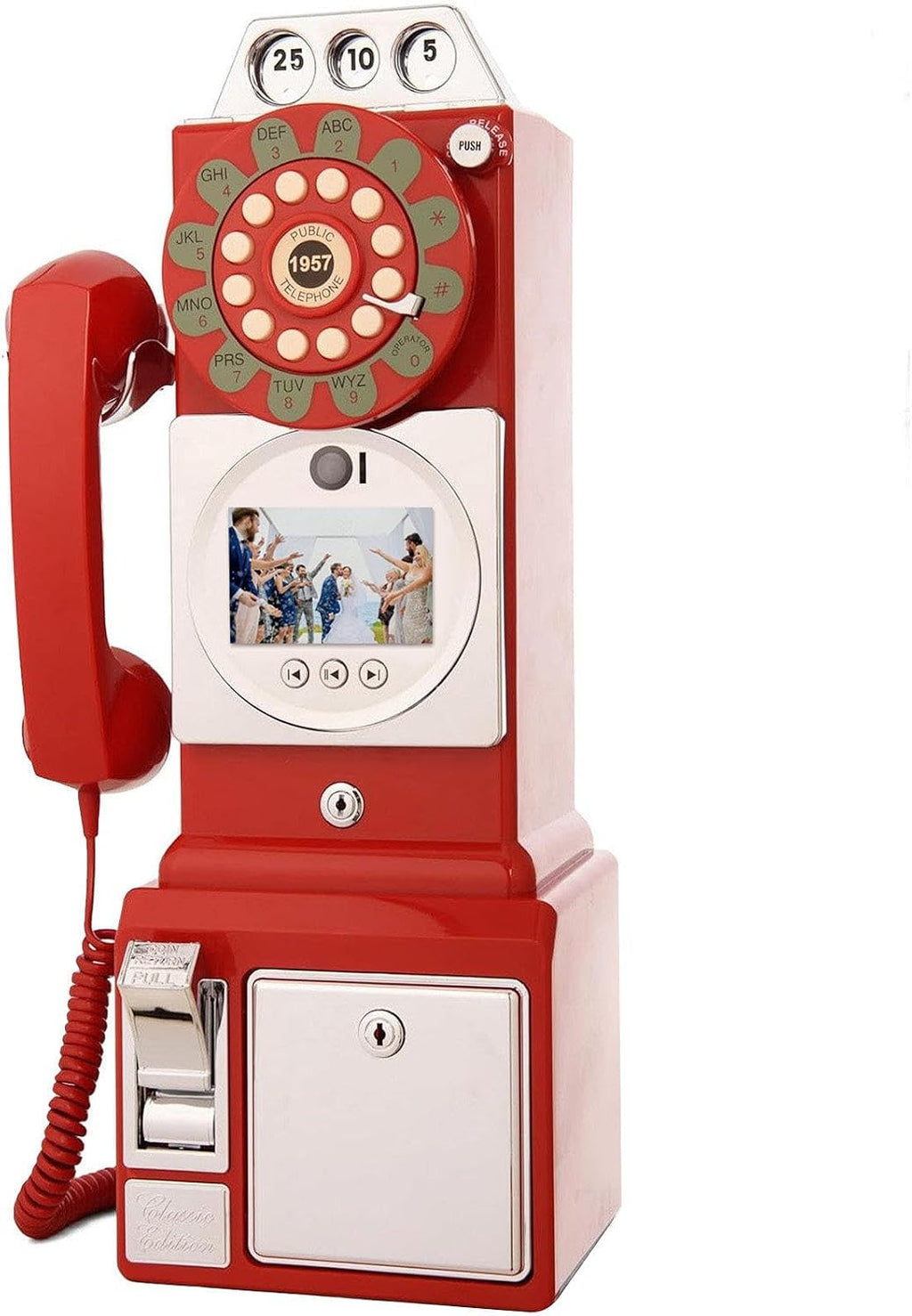 Video Audio Guest Book Wedding Phone,1080p HD Video Phone Guestbook, Customized Video Message, Preserve Your Special Occasions, for Graduations,Wedding, Birthday,Red-32GB