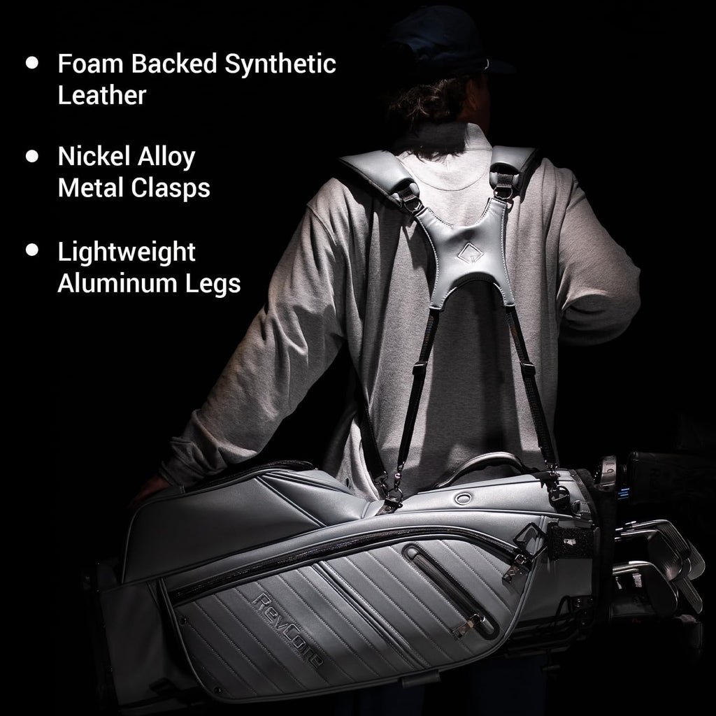 CADDYDADDY Upgraded Hybrid Luxury Golf Stand Bag, Tour Grade Synthetic Leather w/ScratchGuard, 14 Way or 6 Way Dividers, 2 Cooler Pockets, Magnetic Felt-Lined Pocket, Ball and Accessory Pocket