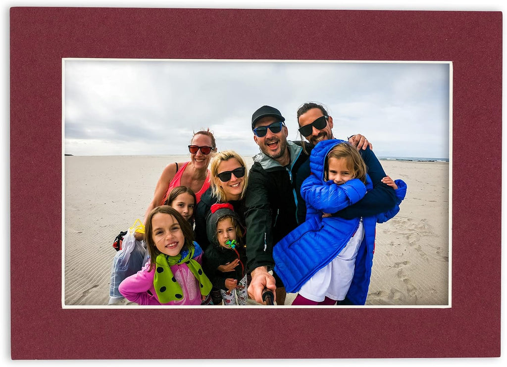 11x14 Mat for 12x18 Frame - Precut Mat Board Acid-Free Show Kit with Backing Board, and Clear Bags Maroon 11x14 Photo Matte Made to Fit a 12x18 Picture Frame Matboard for Framing, Pack of 10 Mats