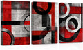 SWQYLB Black and Red Wall Art 3 Piece Abstract Line Black Gray Red Canvas Prints Minimalist Painting Modern Geometric Artwork for Office Decor Frame (24.00' x 36.00' x 3PCS)