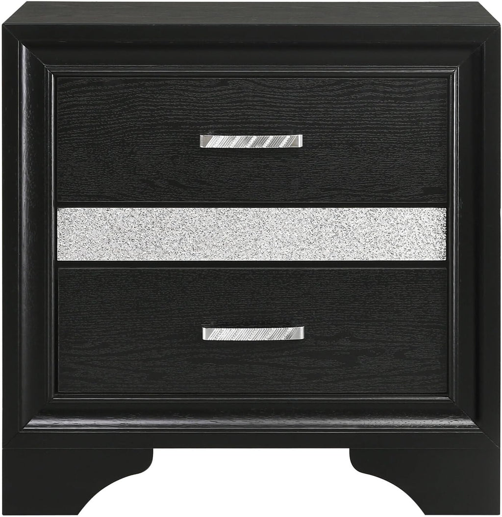 HomeStock Bedroom Set 4 Piece Black Finish Modern Design