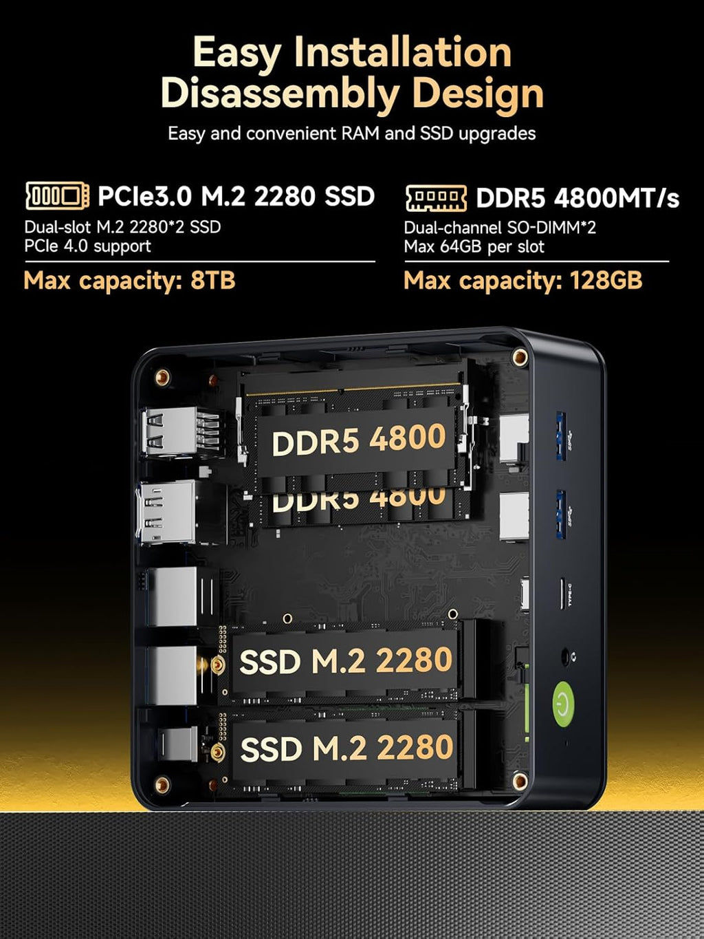 GMKtec M6 Ultra Gaming Mini PC, Ryzen 7640HS, 16GB RAM DDR5 1TB SSD, Dual NIC LAN 2.5GbE Mini Desktop Computers, Triple 4K(Max 8K) Display HDMI+DP+USB4, WiFi 6E, BT 5.2 for Super Gaming Office Home