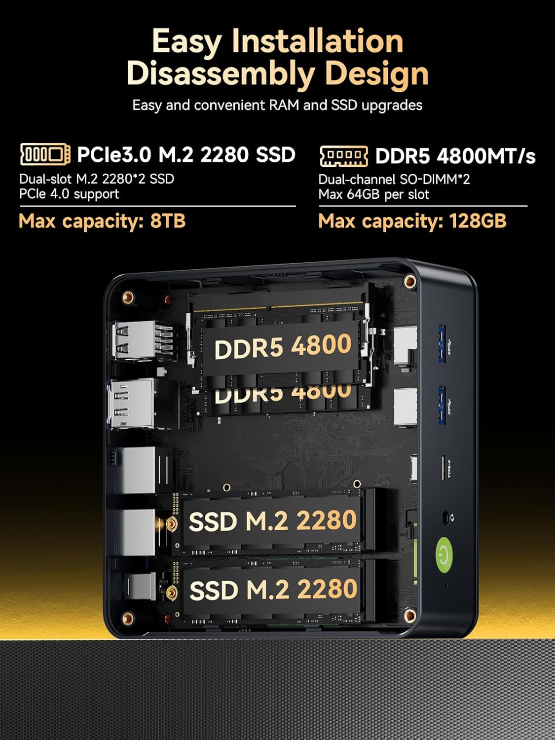 GMKtec M6 Ultra Gaming Mini PC, Ryzen 7640HS, 16GB RAM DDR5 1TB SSD, Dual NIC LAN 2.5GbE Mini Desktop Computers, Triple 4K(Max 8K) Display HDMI+DP+USB4, WiFi 6E, BT 5.2 for Super Gaming Office Home