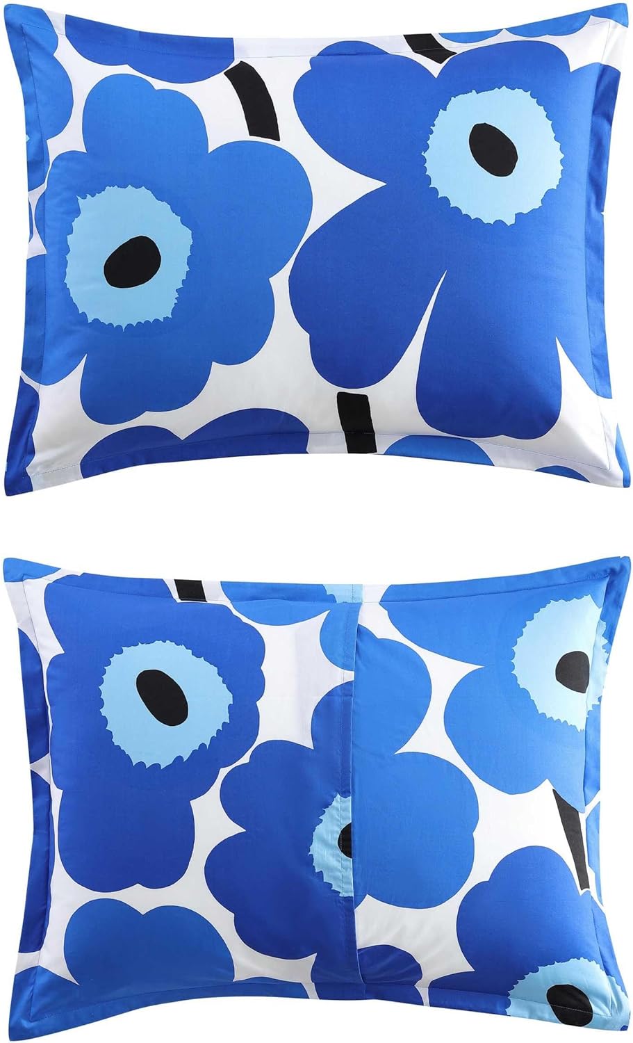 Marimekko - King Duvet Cover Set, Cotton Percale Reversible Bedding with Matching Shams, Floral Home Decor (Unikko Blue, King)