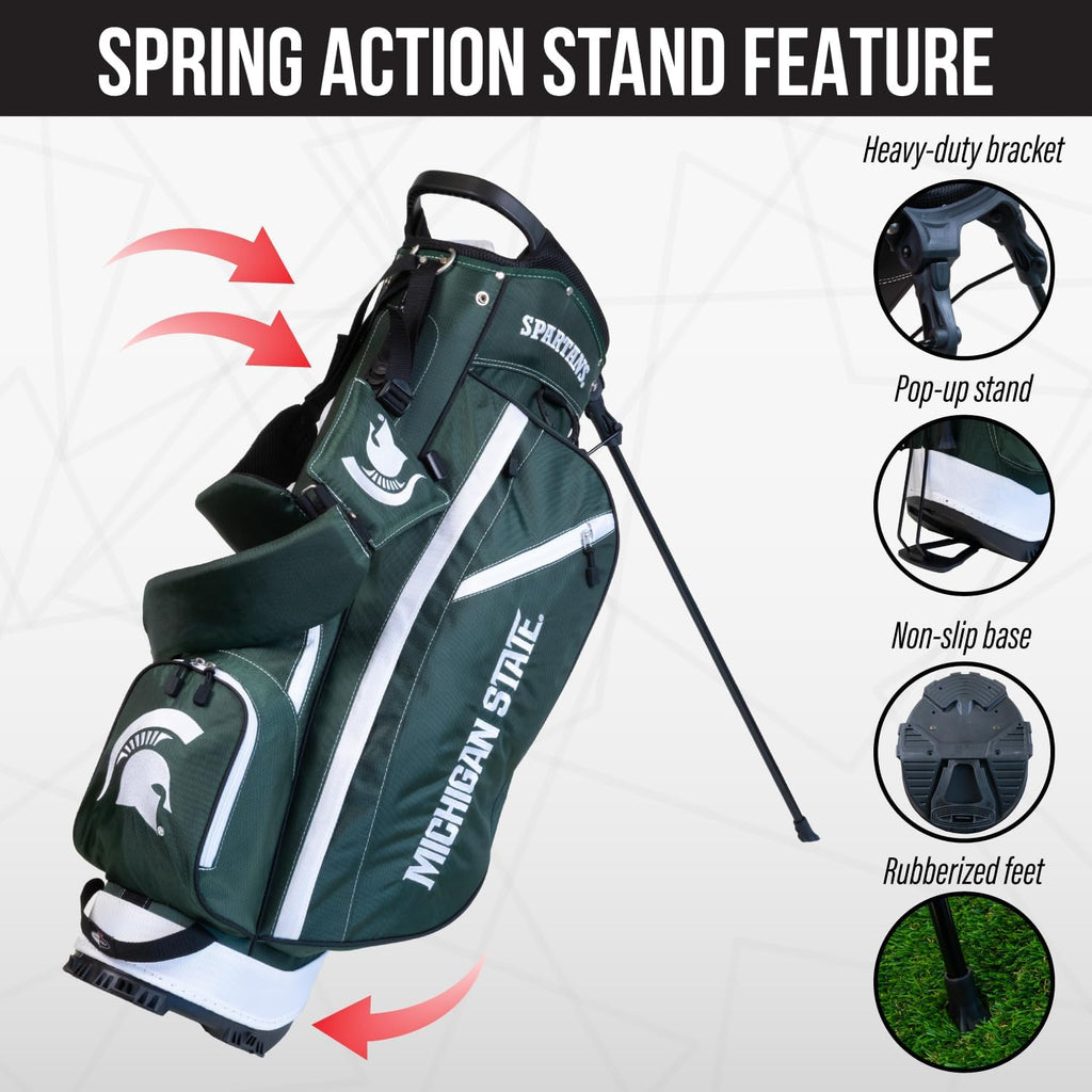 Team Golf NCAA Fairway Golf Stand Bag, Lightweight, 14-Way Top, Spring Action Stand, Insulated Cooler Pocket, Padded Strap, Umbrella Holder & Removable Rain Hood