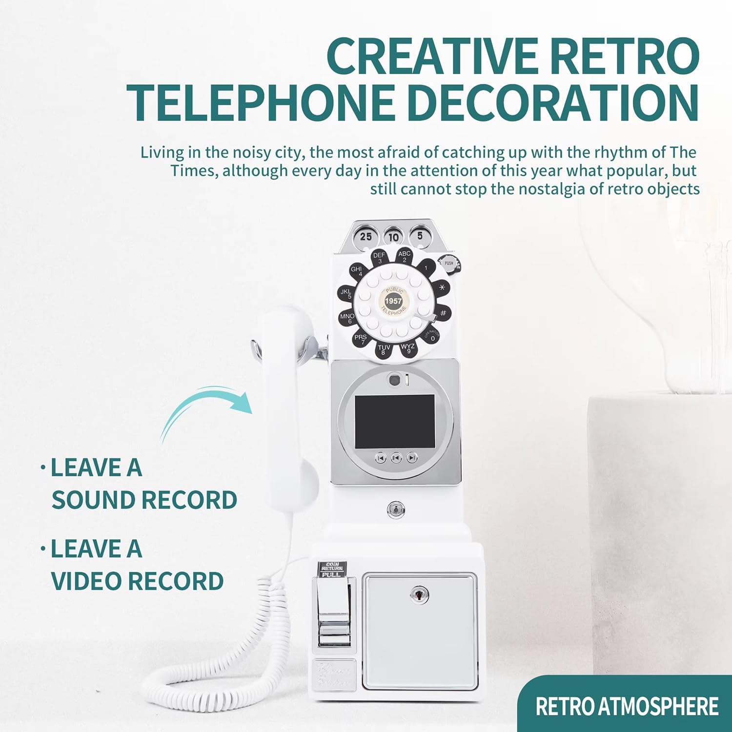 Video Audio Guest Book，Wedding Phone Guestbook,Capture Every Heartfelt Moment, The Ultimate Video Audio Guest Book for Weddings 54x27x20 cm (White)