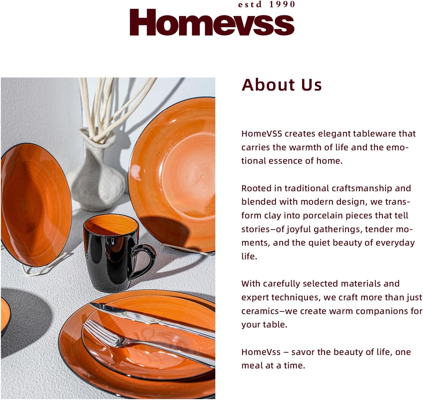 Stoneware Sonoma 56pc Dinnerware Set, Black + Speckled Spin Wash Orange
