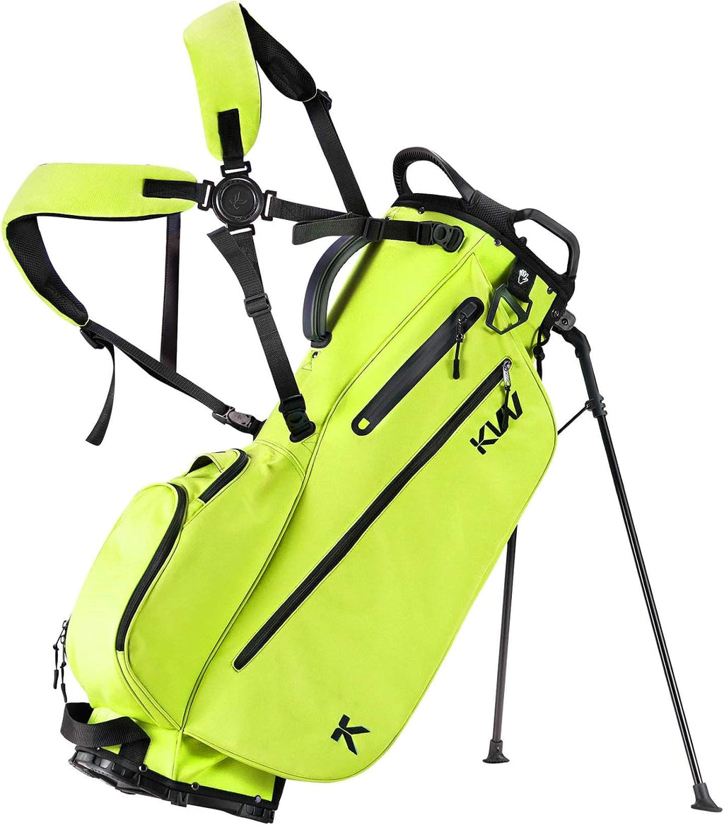 KVV Lightweight Golf Stand Bag with 7 Way Full-Length Dividers, 5 Zippered Pockets, Automatically Adjustable Dual Straps，Elegant Design