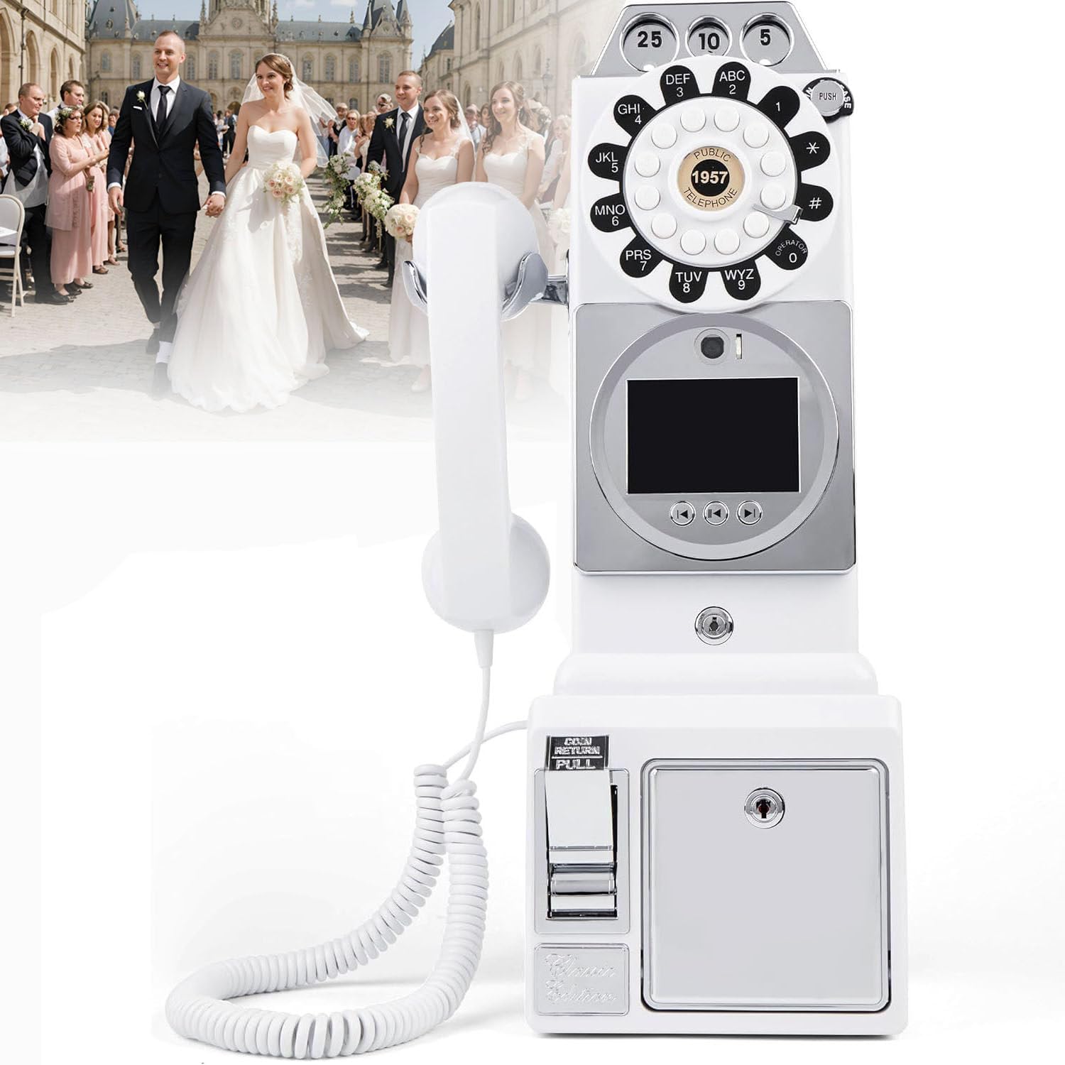 Video Audio Guest Book Phone,1080P Video GuestBook Wedding Phone,Video Audio Guest Book Alternatives for Birthday Party Anniversary Engagement (White 32G)