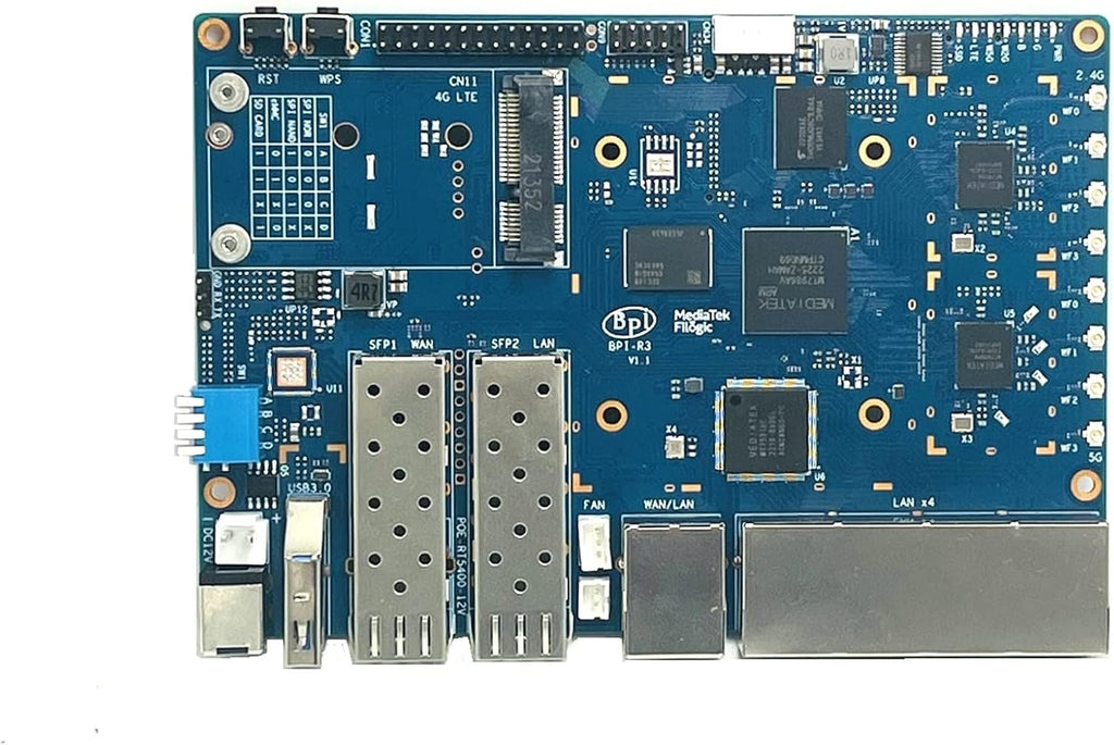 Banana Pi BPI-R3 Router Board with MediaTek MT7986(Filogic 830),Support Wi-Fi 6/6E,2.5GbE SFP