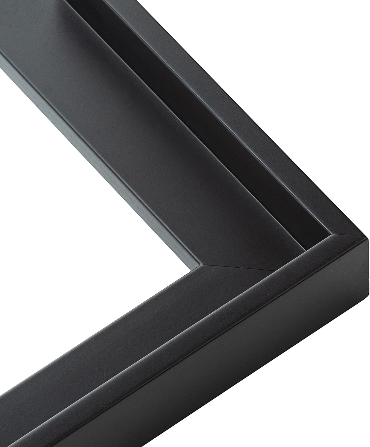 16x40 Canvas Frame Black Solid Wood Floater Frame Width 1.5 Inches | Interior Frame Depth 0.875 Inches | Austin Contemporary Canvas Frame Complete with Canvas Clips & Hanging Hardware