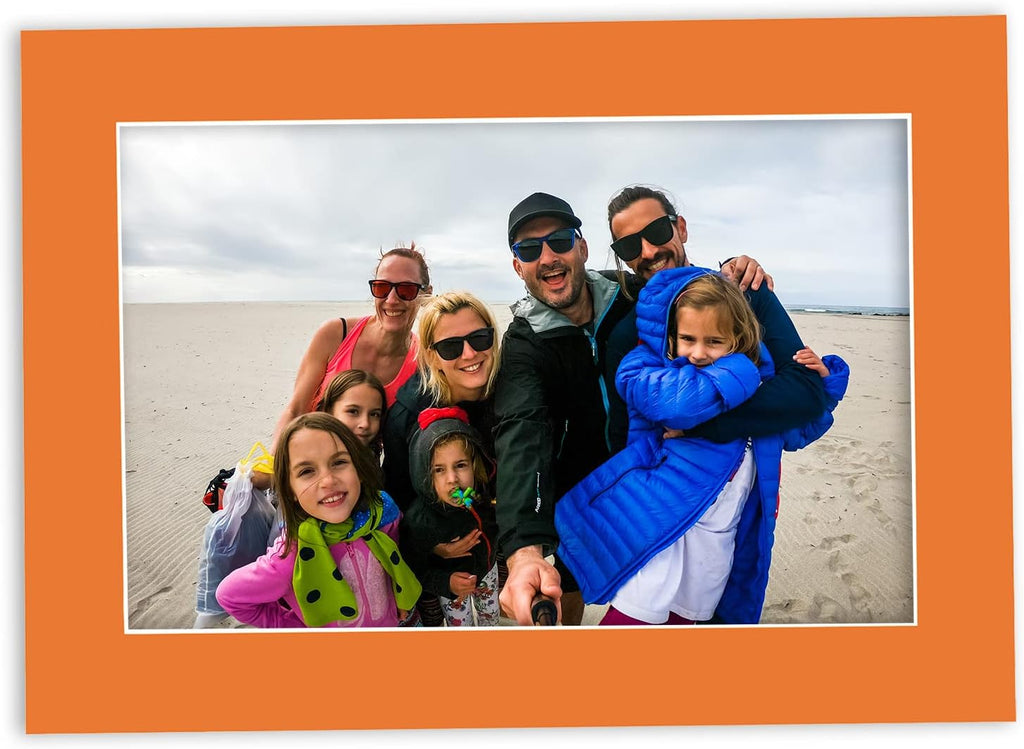 11x14 Mat for 12x18 Frame - Precut Mat Board Acid-Free Show Kit with Backing Board, and Clear Bags Orange 11x14 Photo Matte Made to Fit a 12x18 Picture Frame Matboard for Framing, Pack of 10 Mats