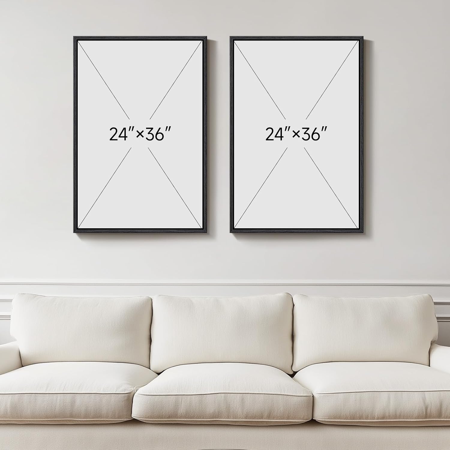 Framed Gold Abstract Wall Art Set of 2 for Living Room, Large Black White Modern Luxury Canvas Artwork for Walls, Contemporary Flow Marble Motifs Painting Print Wall Decor for Bedroom Office, 24x36 In