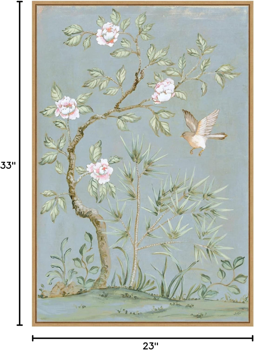 Amanti Art Framed Canvas Wall Art 33x23 Spring Flower Mural II Blue by Julia Purinton, Framed Wall Art Canvas, Flowers Artwork, Modern Decor, Large Poster Painting for Living Room, Bedroom, Bathroom,