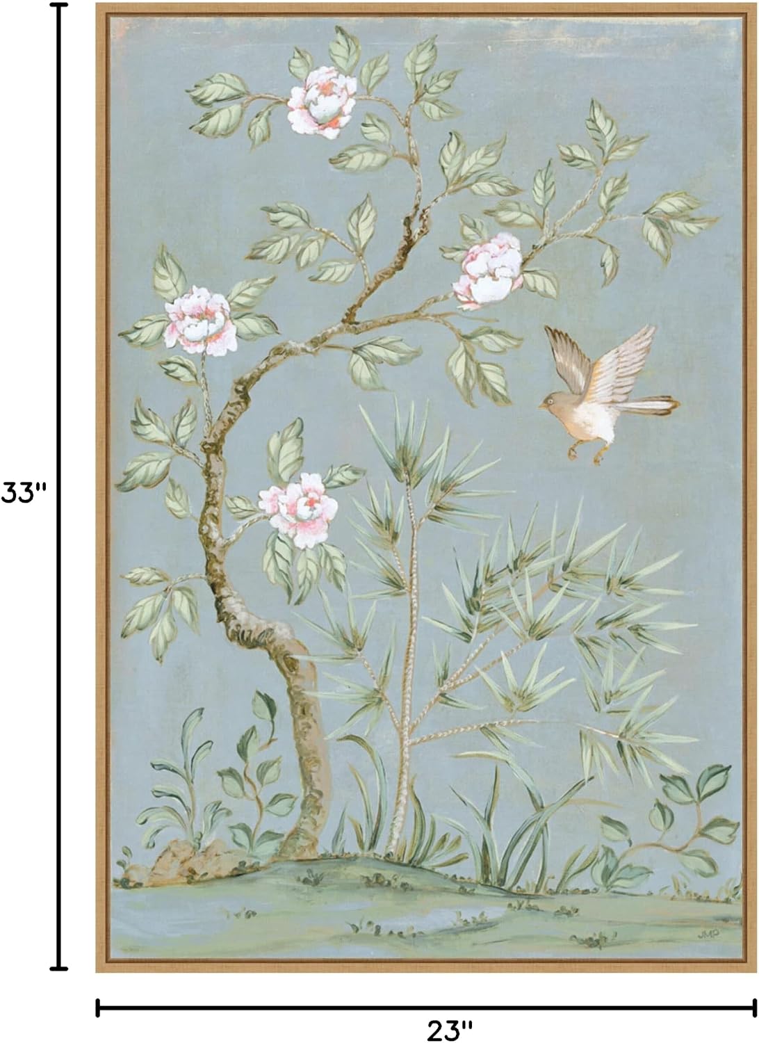 Amanti Art Framed Canvas Wall Art 33x23 Spring Flower Mural II Blue by Julia Purinton, Framed Wall Art Canvas, Flowers Artwork, Modern Decor, Large Poster Painting for Living Room, Bedroom, Bathroom,