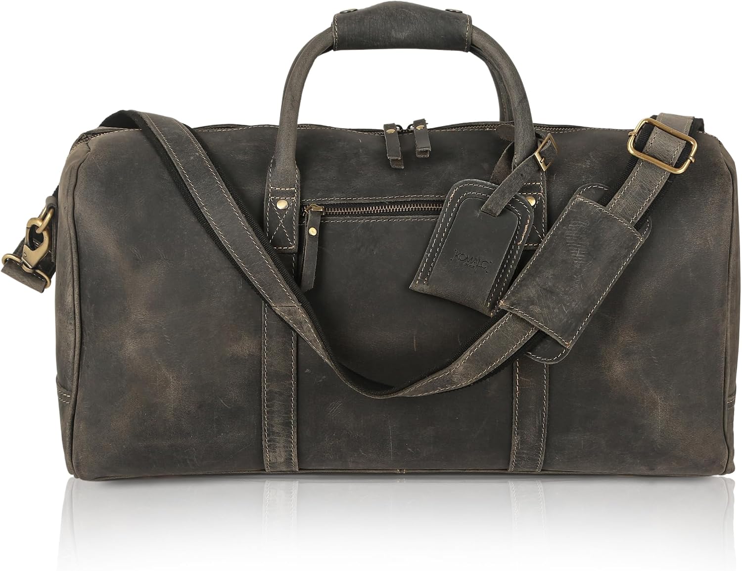 Leather Travel Duffle Bags for Men and Women cabin friendly Weekend Bag Sports Gym airplane carry on overnight duffel