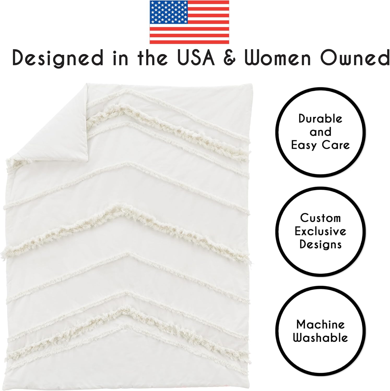 Sweet Jojo Designs 4-Piece Baby Crib Bedding Set (100% Cotton Ivory Boho) for Boys or Girls, Infants/Nursery incl. Blanket, Fitted Sheet, Skirt, Diaper Stacker (Neutral Bohemian, Farmhouse Minimalist)