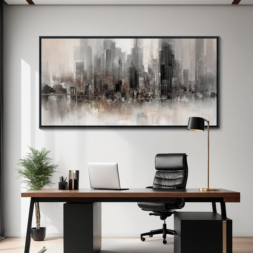 YDYSUNE NYC WALL ART Framed Ready to Hang Home Decor Black White Artwork Wall Art Prints Canvas Painting Large Size for Living Room Bedroom Office Decoration