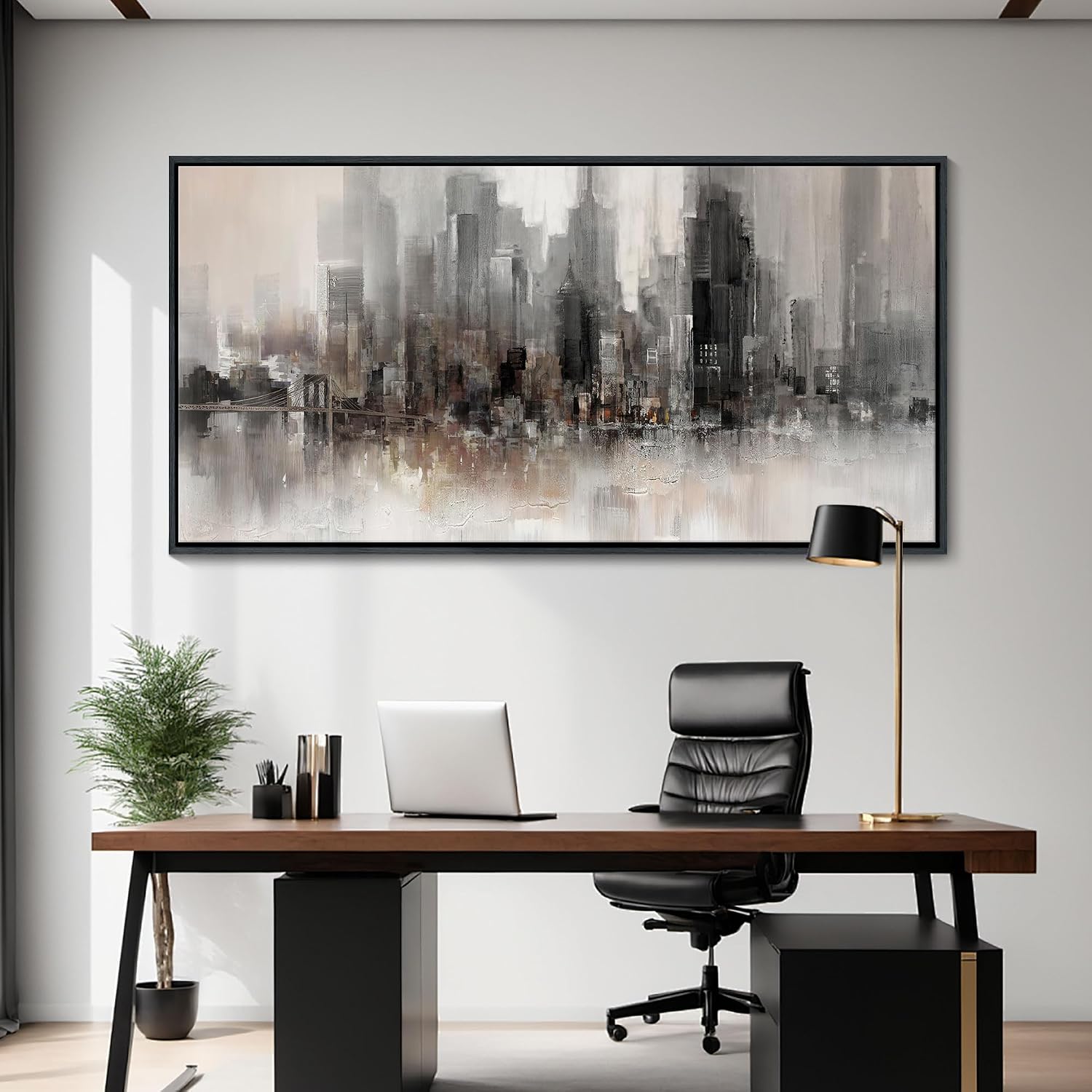 YDYSUNE NYC WALL ART Framed Ready to Hang Home Decor Black White Artwork Wall Art Prints Canvas Painting Large Size for Living Room Bedroom Office Decoration