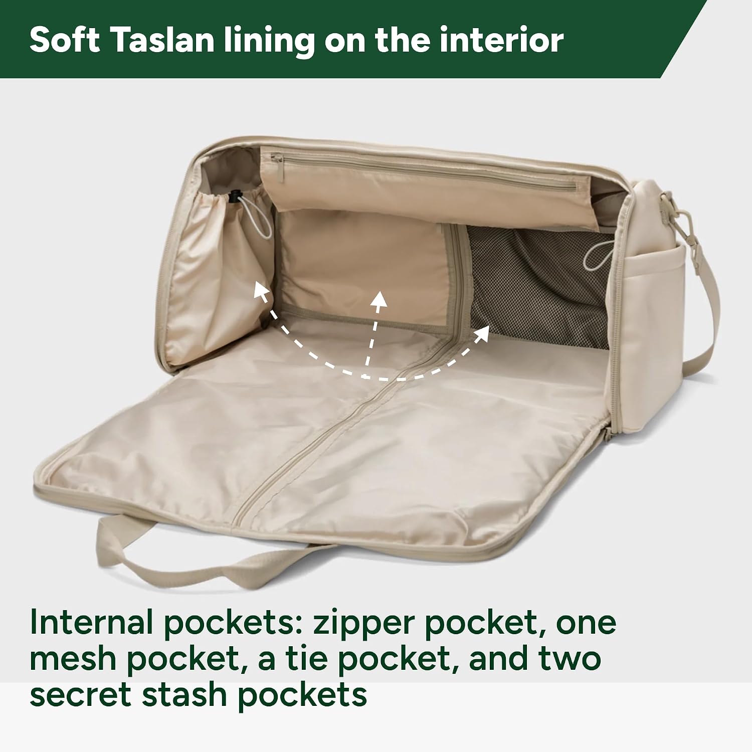 Halfday Convertible 2-in-1 Vegan Leather Premium Garment Duffel Weekender Bag 45L (Carry-on, Wrinkle-Free Travel, Hanging Suit Compartment, Shoe Pockets, Trolley Sleeve), Ivory