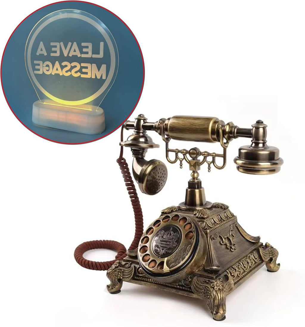 Classic Retro Craftsmanship Audio GuestBook Telephone for Confessional Wedding Birthday Party (Bronze Color)