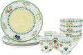 Villeroy & Boch French Garden 12-Piece Dinnerware Set, Service for 4, Plates, Bowls & Mugs, Premium Porcelain, Made in Germany, Dishwasher and Microwave Safe