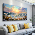 PHAOHUAXM Large Wall Decor Canvas Wall Art For Bedroom Living Room Decor A Landscape Painting Of A Sea Of White Flowers Painting Art Print Picture Artwork For office Bathroom Home Decor 30x60 In