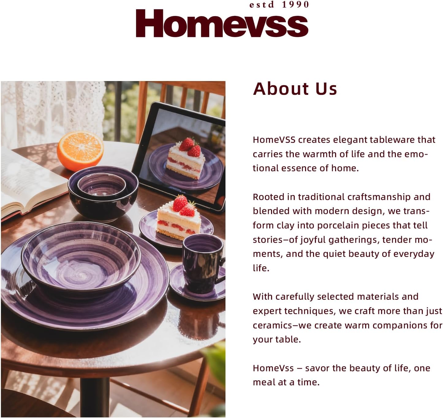 Stoneware Sonoma 56pc Dinnerware Set, Black + Speckled Spin Wash Purple