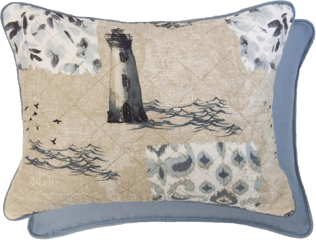 Donna Sharp Seascape-King Quilt Set, Measures 110 x 90, Includes 1 Quilt and 2 King Shams, Machine Washable