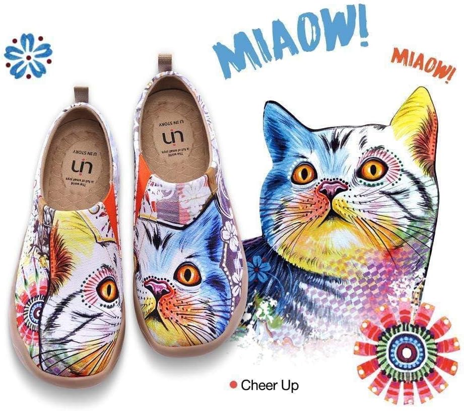 UIN Women's Slip On Shoes Colorful Comfortable Lightweight Art Travel Sneakers Casual Floral Stylish Everyday Loafers