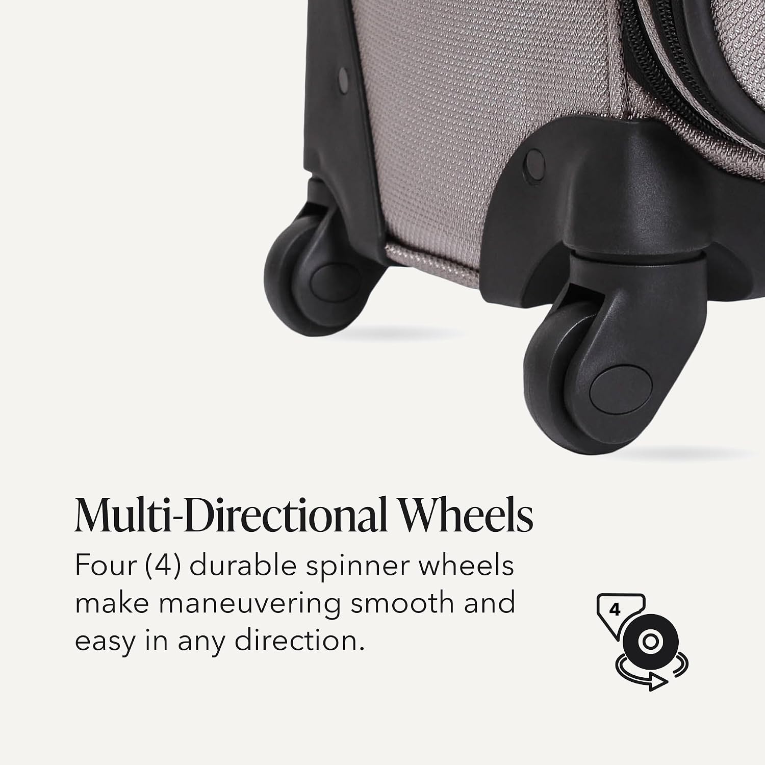 SWISSGEAR Sion Softside Expandable Spinner Luggage Durable Lightweight Travel Suitcase, Pewter, Checked-Medium