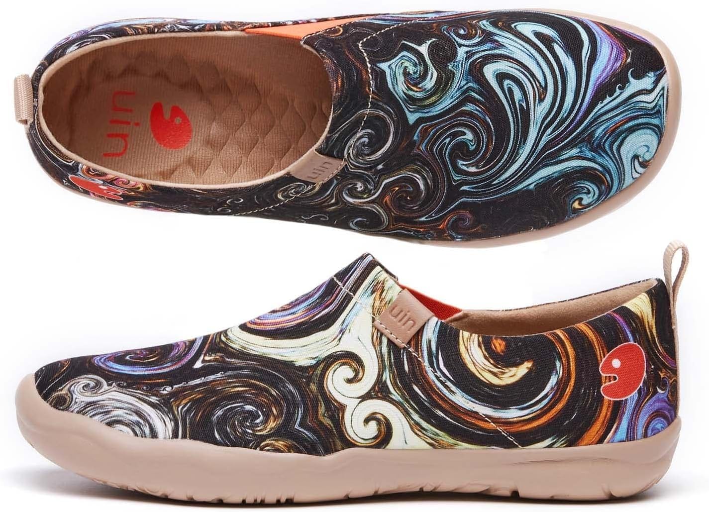 UIN Women's Casual Loafers Travel Painted Walking Slip On Lightweight Comfortable Canvas Fashion Sneakers