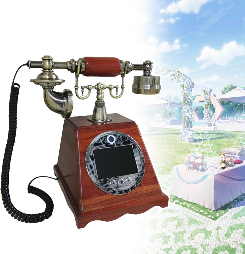Video Audio Guest Book Wedding Phone, Video Phone Guestbook, Customized Video Audio Guest Book, with Lens Recording, 5000Mah, Screen Brightness Adjustable, for Engagements Anniversaries A