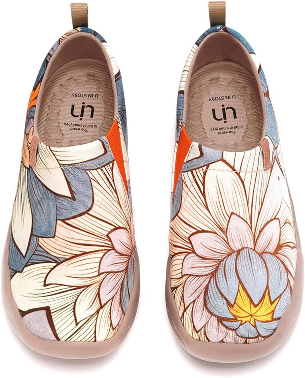 UIN Women's Slip On Shoes Colorful Comfortable Lightweight Art Travel Sneakers Casual Floral Stylish Everyday Loafers