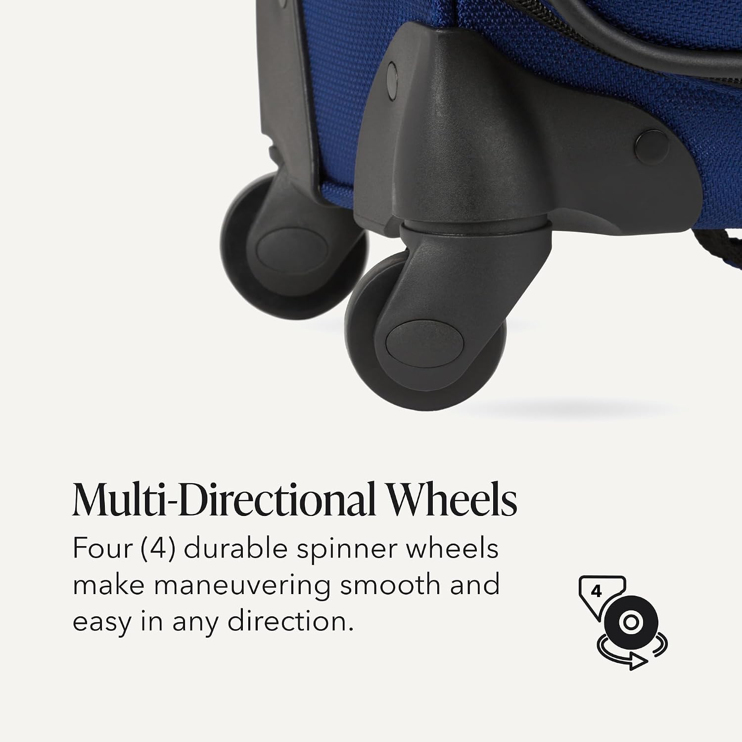SWISSGEAR Sion Softside Expandable Spinner Luggage Durable Lightweight Travel Suitcase, Blue, Carry-On