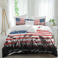 Prime Leader 250 Years of Freedom Duvet Cover Set Queen Size 4 Pieces Watercolor America Flag Plant Fower Bedding Set with Zipper Closure, 1 Comforter Cover 90x92 Inches 1 Flat Sheet & 2 Pillow Cases
