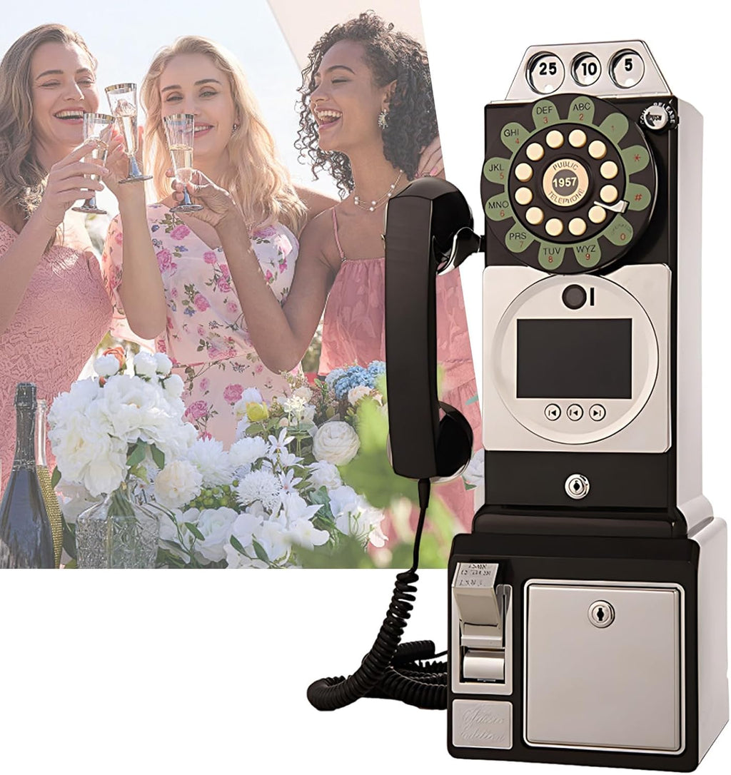 SHAHRYAR Audio Guest Book Wedding Phone, Record Customized Audio Message with Guest Book, Wedding Audio Guestbook,for Party Decoration,Audio Guest Book Phone,Black