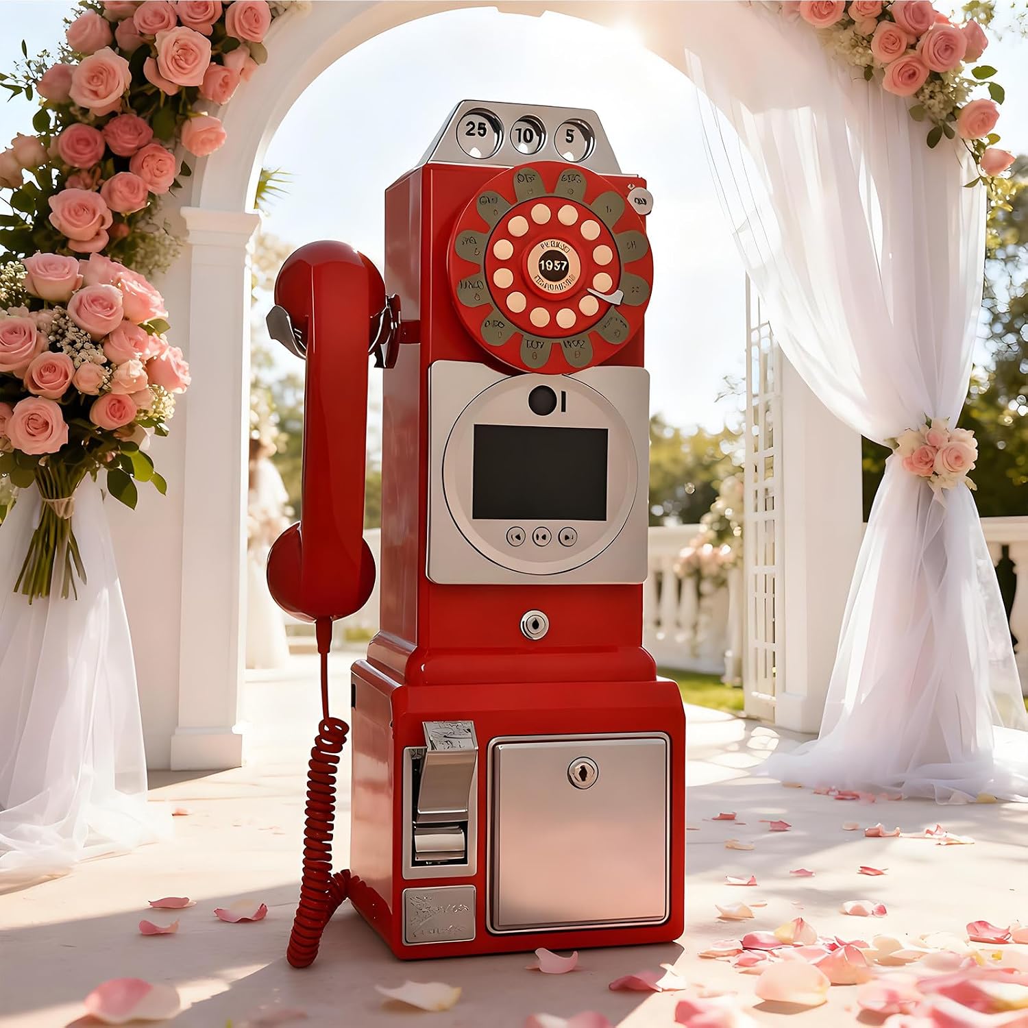 Wedding Audio Guest Book,Audio Guestbook for Recording Personalized Video Messages at Weddings and Special Occasions,for Wedding,Birthday and Engagement Events Red