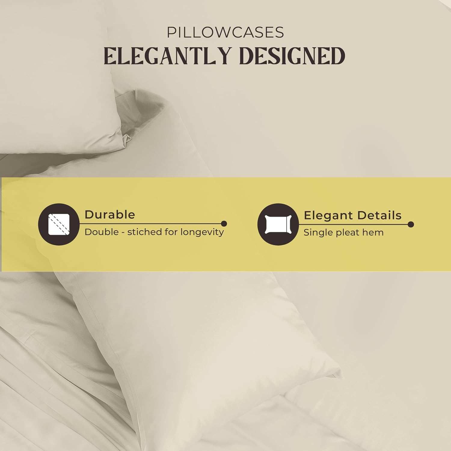 Mayfair Linen 100% Pure Egyptian Cotton Sheet King Size - Luxury 1000 Series Grandiose Collection King Size Sheets Set (4 PC, Ivory), 16' Deep Pocket Sateen Weave Soft Cooling Hotel Bed Sheets Set