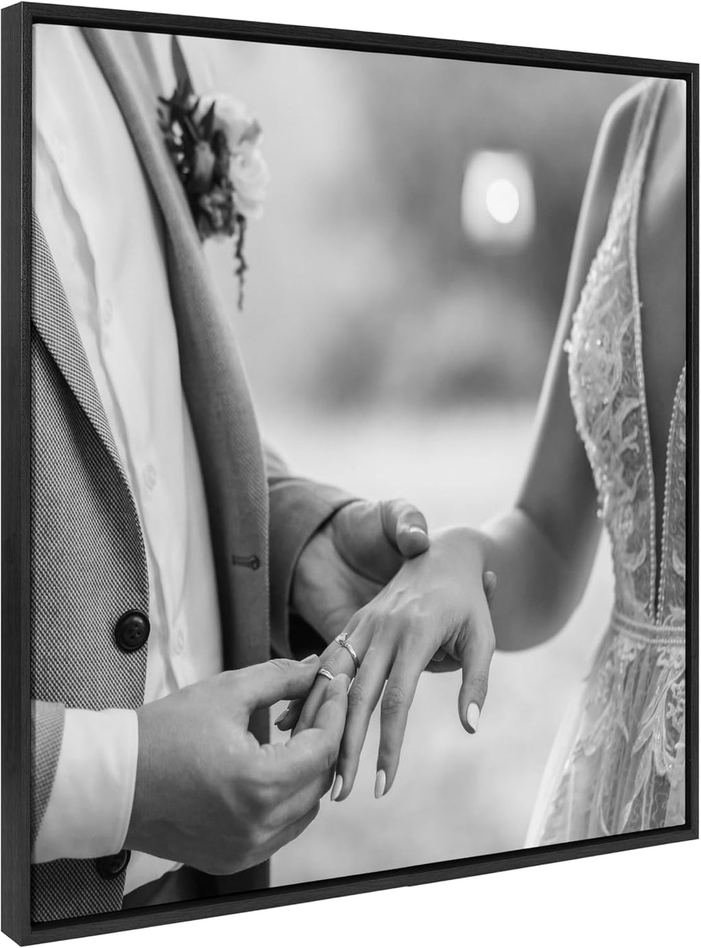 Kate and Laurel Custom Printed Framed Canvas Wall Art, 30x30 Black, Sylvie Square Personal Canvas Print with Your Photos for Bedroom or Living Room Gallery Wall | Printed and Hand Framed in the USA