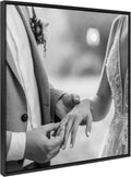 Kate and Laurel Custom Printed Framed Canvas Wall Art, 30x30 Black, Sylvie Square Personal Canvas Print with Your Photos for Bedroom or Living Room Gallery Wall | Printed and Hand Framed in the USA