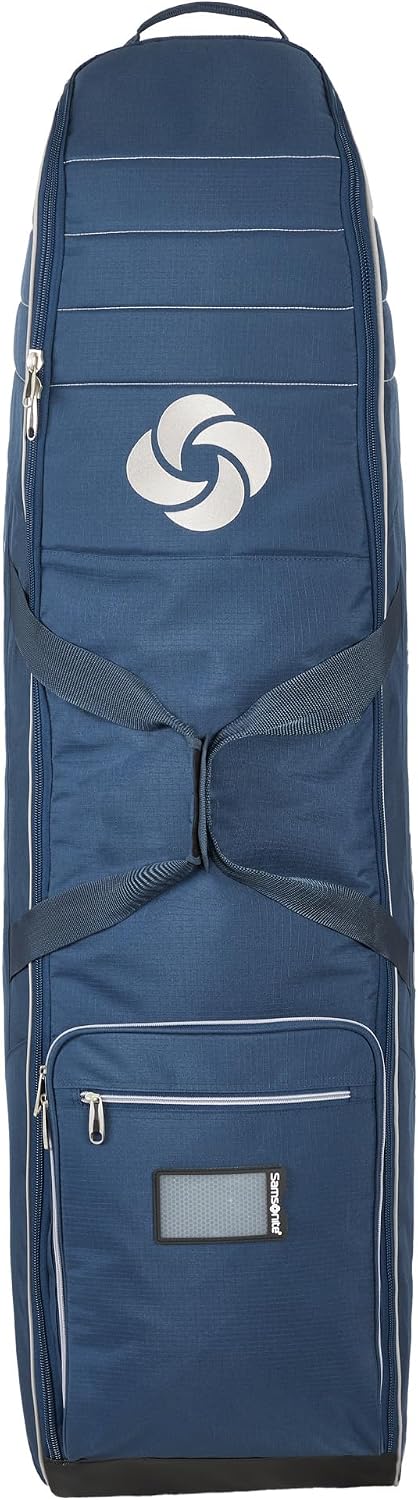 Samsonite Soft-Sided Golf Travel Bag with Wheels, Heavy-Duty 600D Polyester, Additional Top Padding, Shoe/Accessory Pocket, Foldable