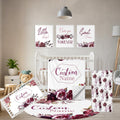 Terwex Personalized Crib Bedding Set, 5 Pcs Custom Nursery Bedding Sets with Name, Infant Bedding Set for Baby Girls, Purple Flower Double Layer Baby Crib Set, Babies Toddlers Kids Customized Gifts