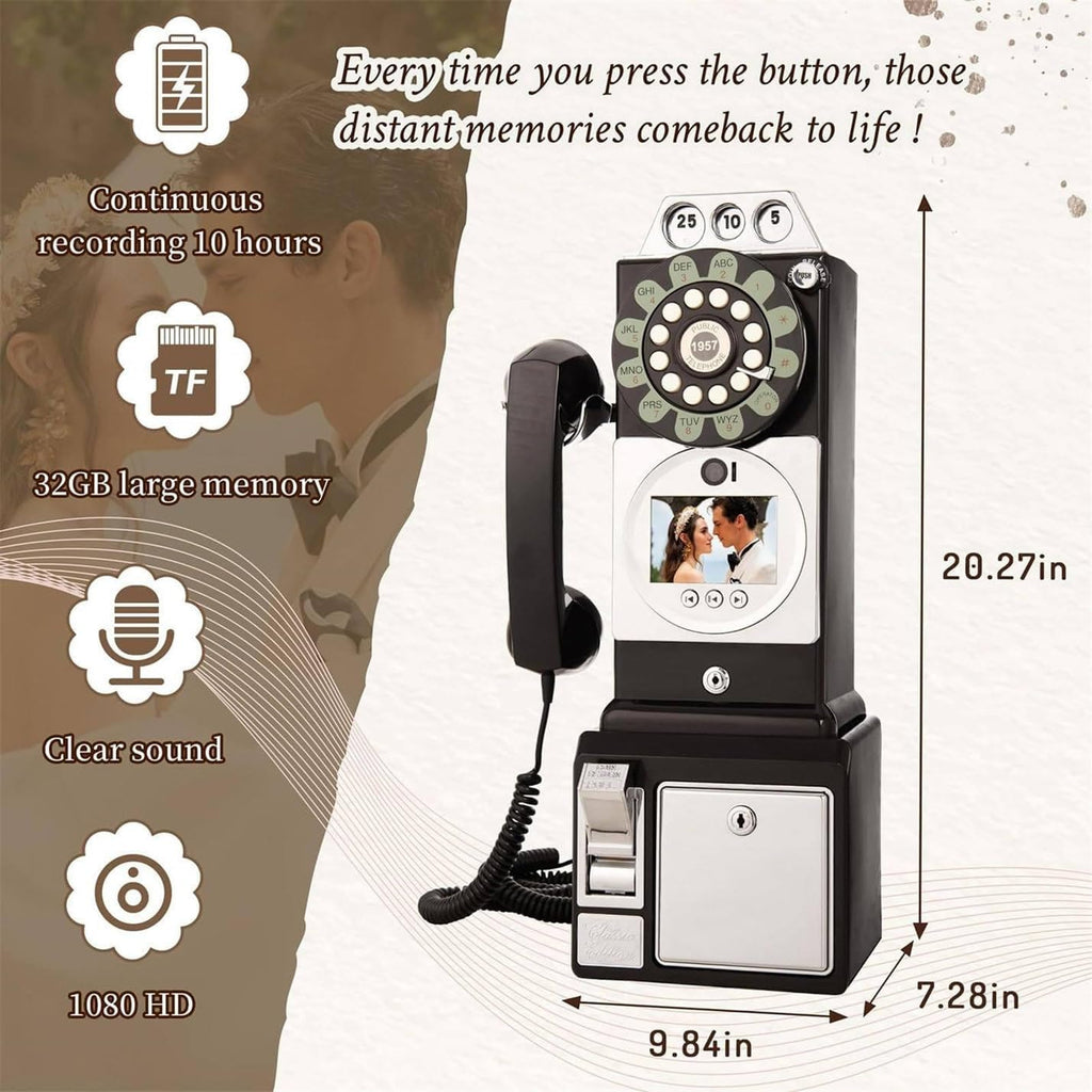 Video & Audio Guest Book 1080P HD Wedding Phone Guestbook Creative Easy to Use & Fun Engagements Anniversaries Baby Showers Graduation (Red)
