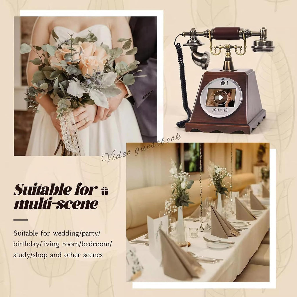 Video & Audio Guest Book, Video Phone Guestbook, Customized Video Audio Messages, 99 Custom Photos, 3.5In Screen, 5000Mah, Preserve Your Special Occasions A